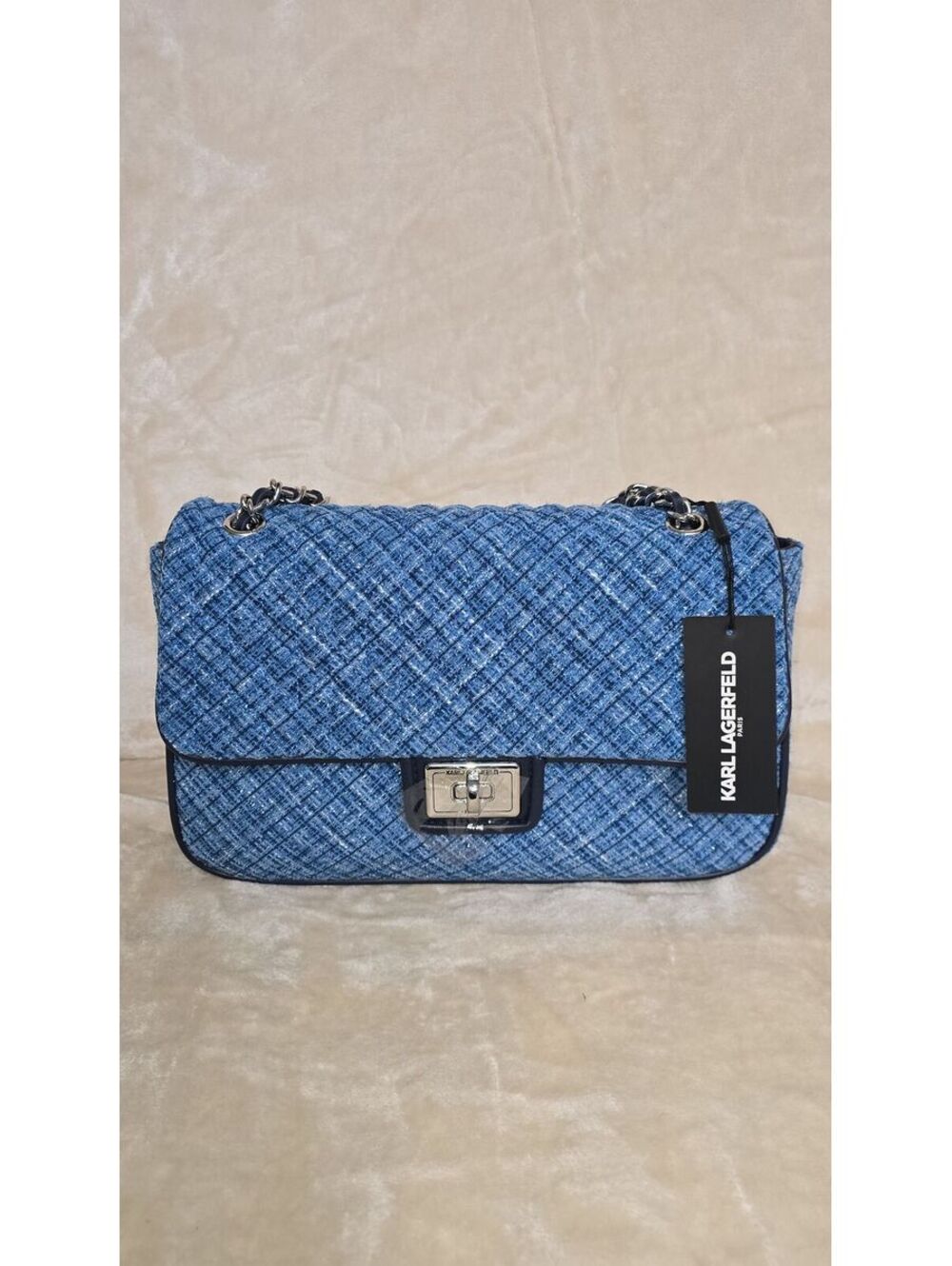 37. Karl Lagerfeld Blue Tweed shoulder